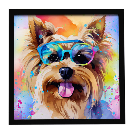 Yorkshire Terrier Hippie Dawg Framed Metal Print