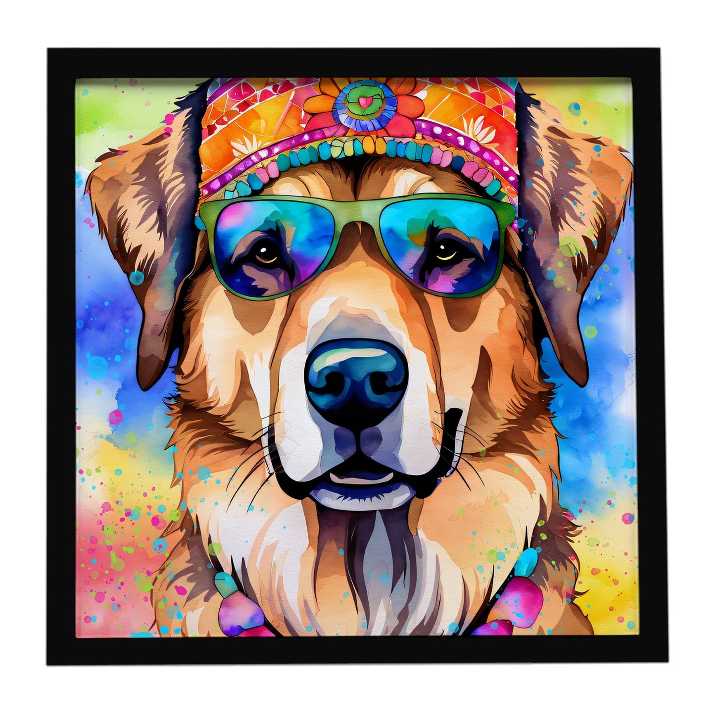 Hippie Dawg Framed Metal Print