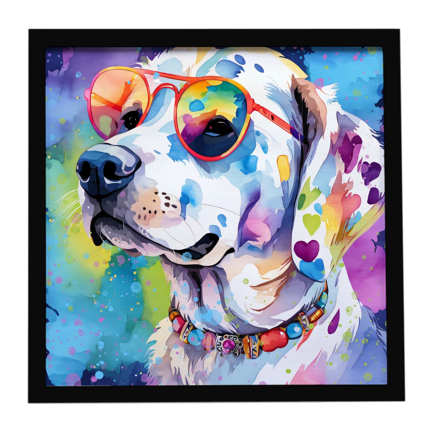 Hippie Dawg Framed Metal Print