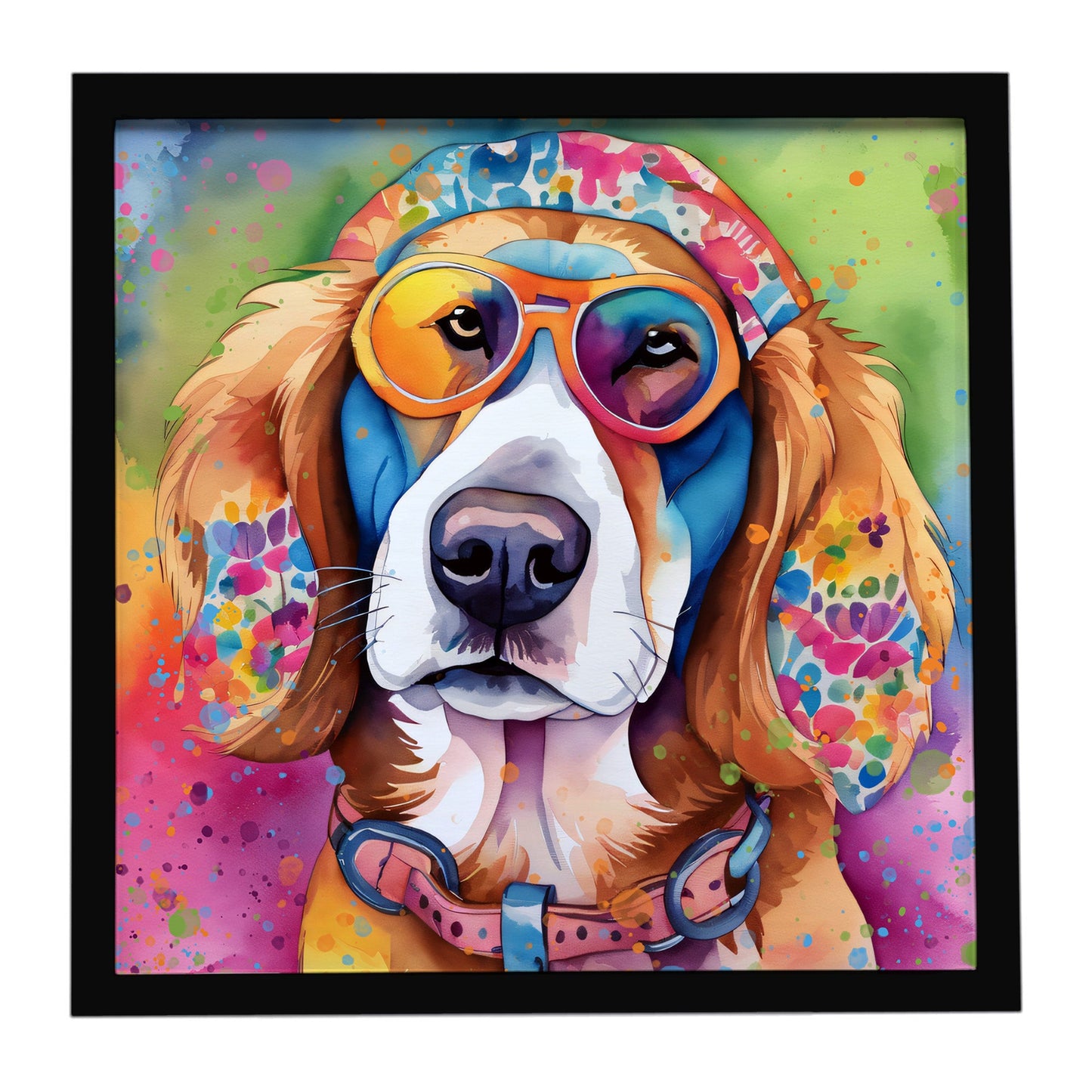 Hippie Dawg Framed Metal Print