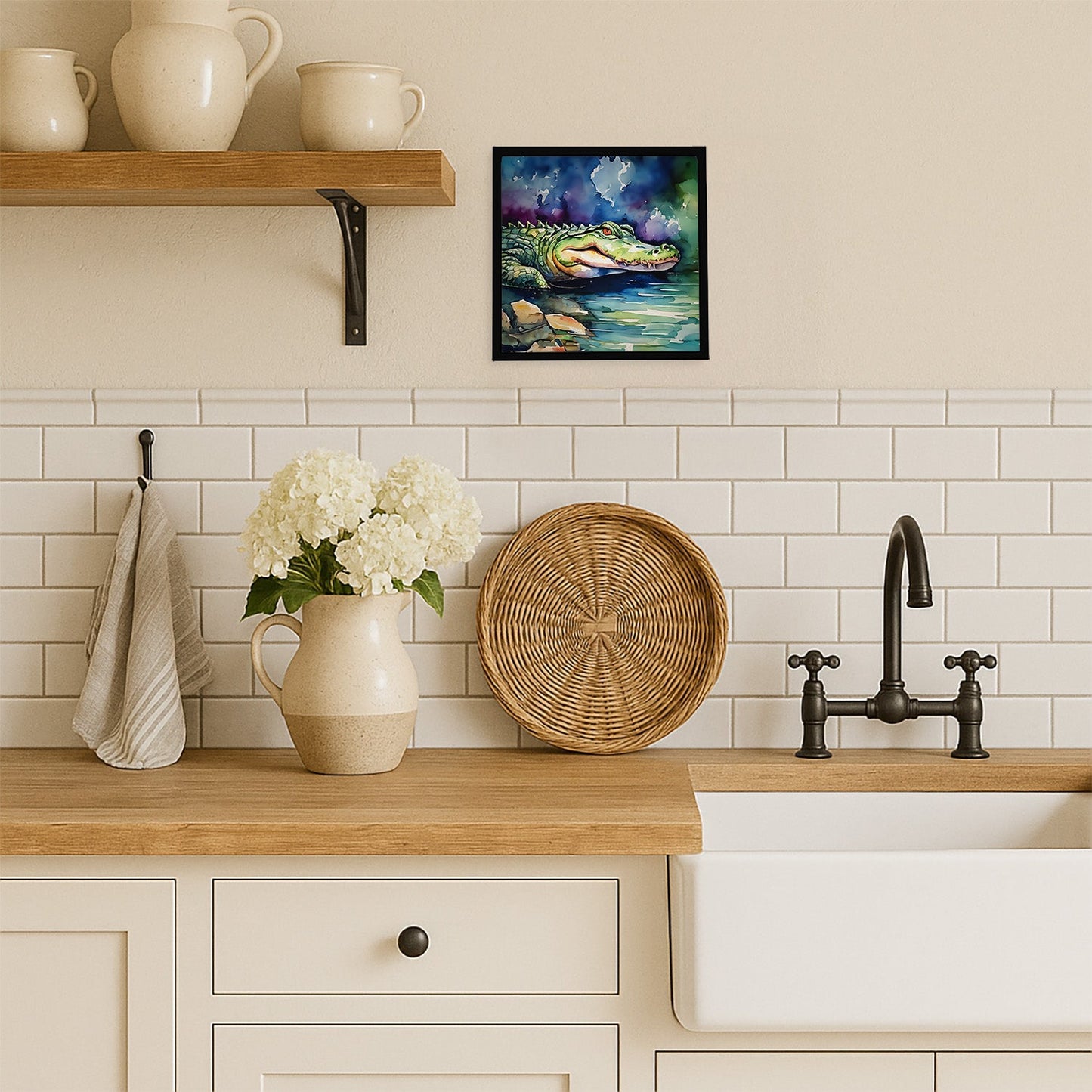 Alligator Framed Metal Print