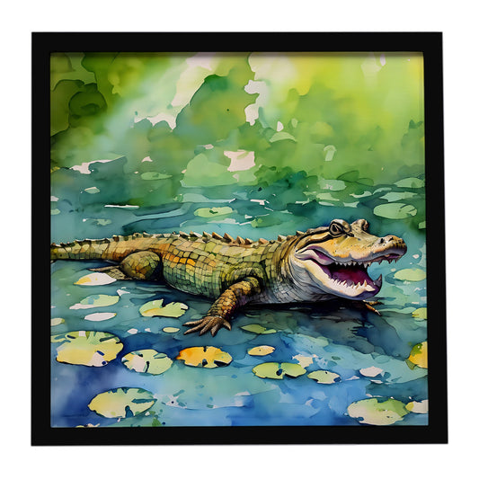 Alligator Framed Metal Print