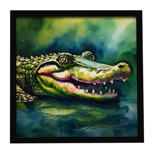 Alligator Framed Metal Print