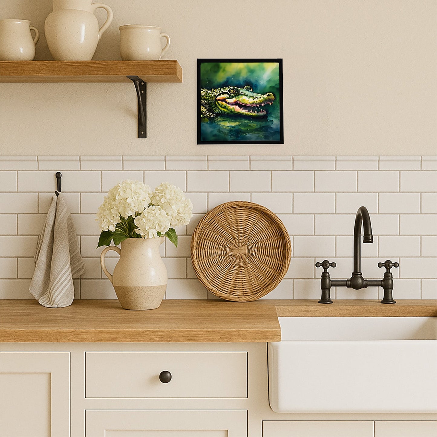 Alligator Framed Metal Print