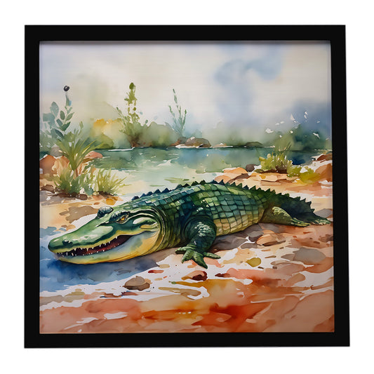 Alligator Framed Metal Print