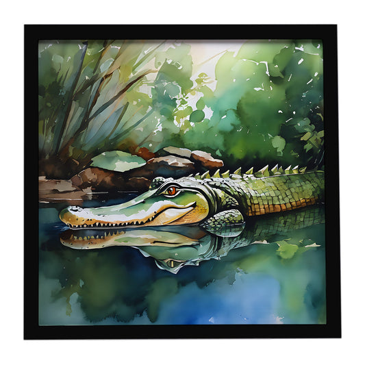 Alligator Framed Metal Print