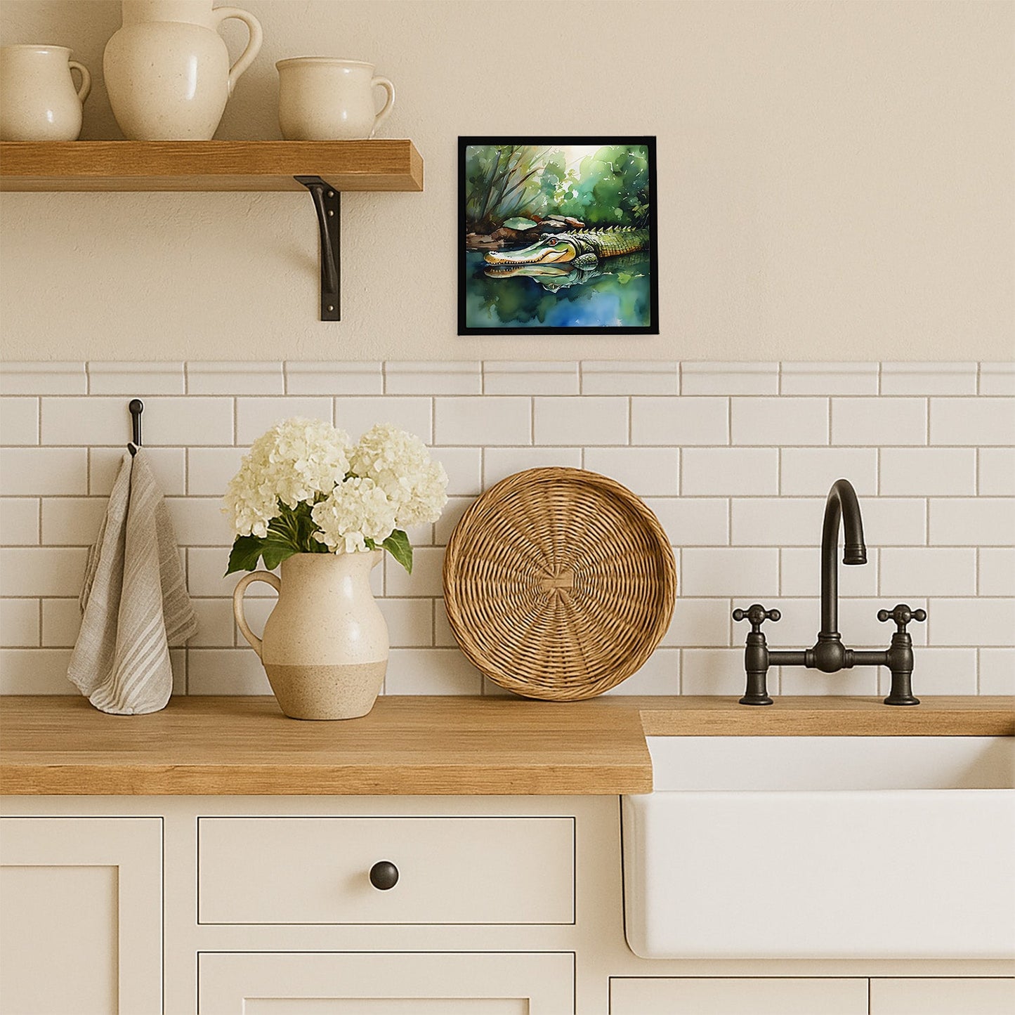 Alligator Framed Metal Print