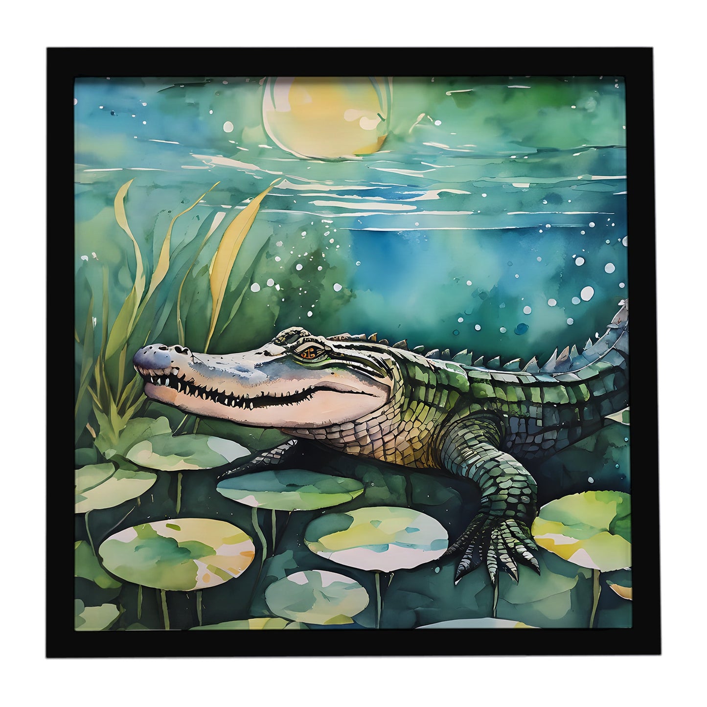 Alligator Framed Metal Print