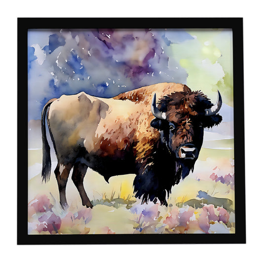 American Bison Framed Metal Print