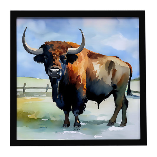 American Bison Framed Metal Print
