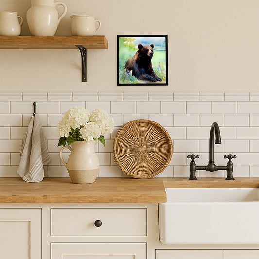 American Black Bear Framed Metal Print