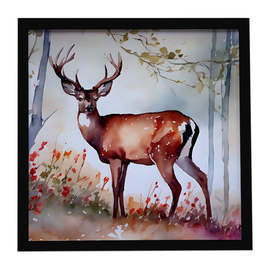 Deer Framed Metal Print