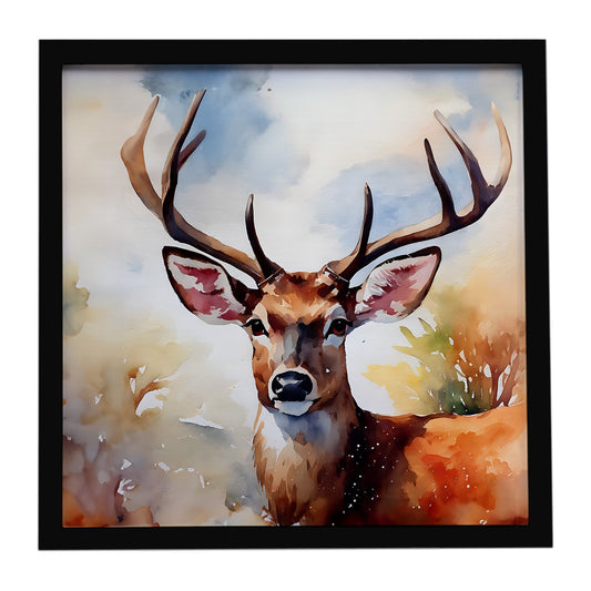 Deer Framed Metal Print