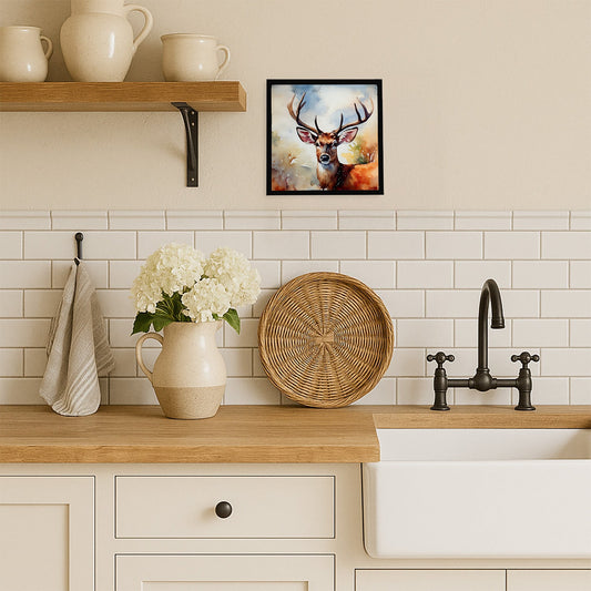 Deer Framed Metal Print