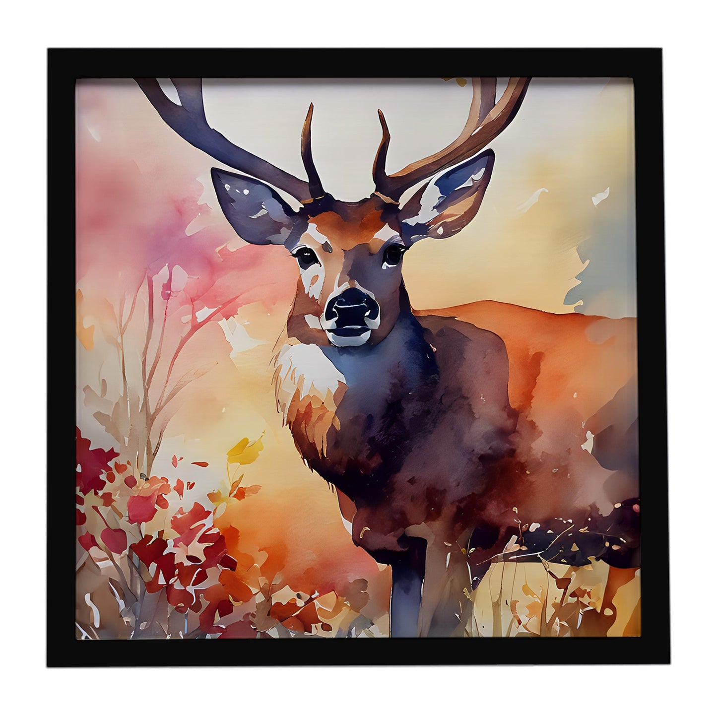 Deer Framed Metal Print