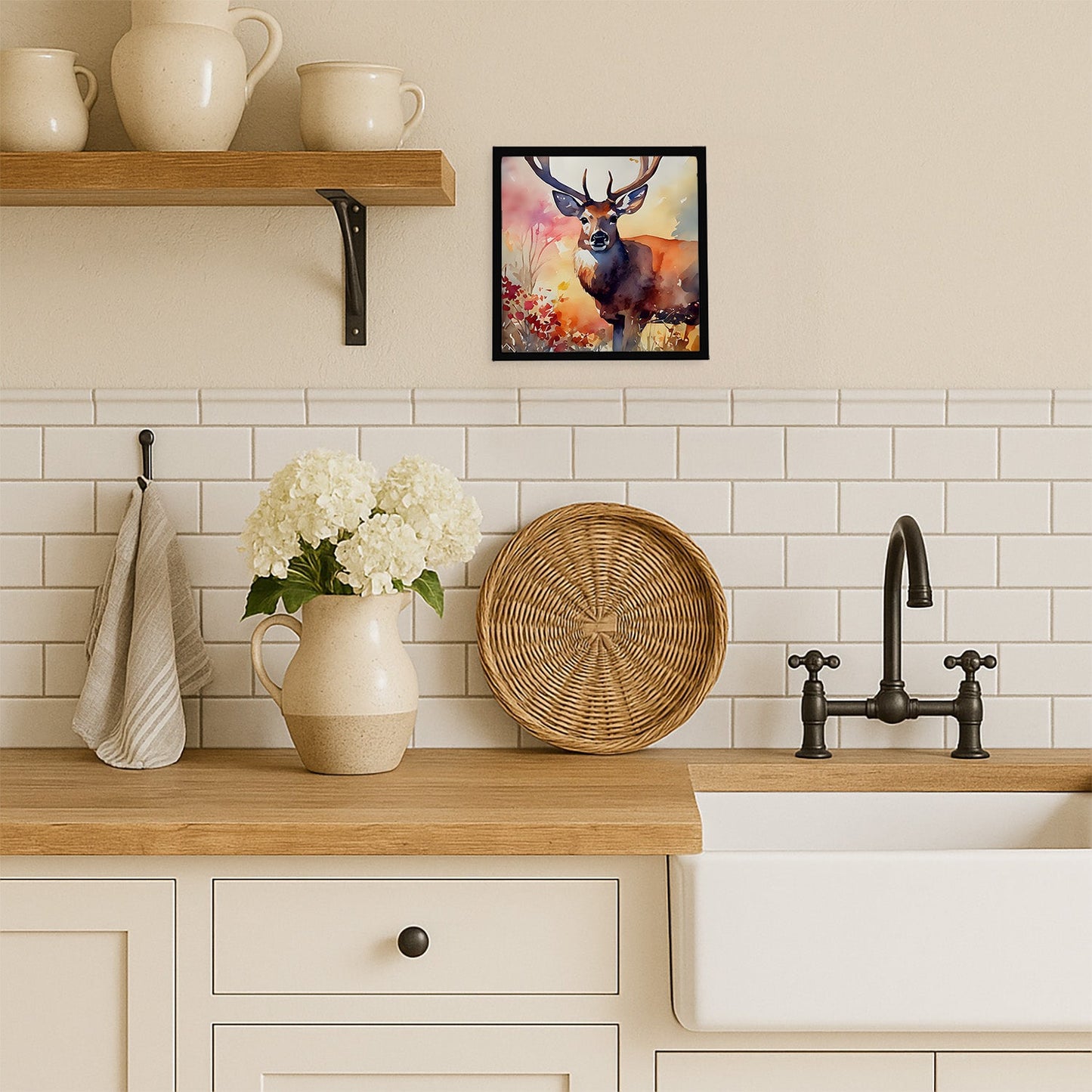 Deer Framed Metal Print