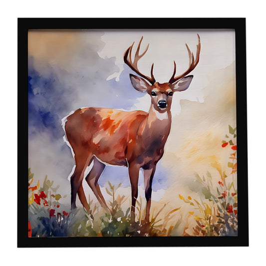Deer Framed Metal Print