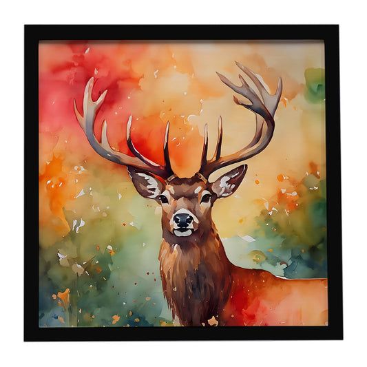 Deer Stag Framed Metal Print