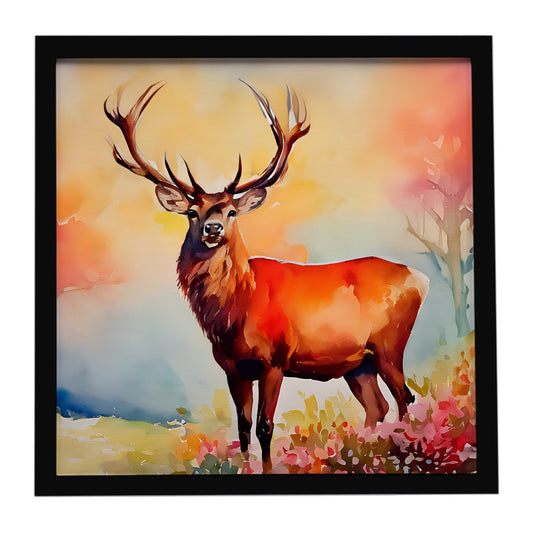 Deer Stag Framed Metal Print