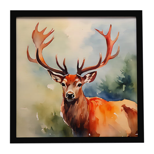 Deer Stag Framed Metal Print