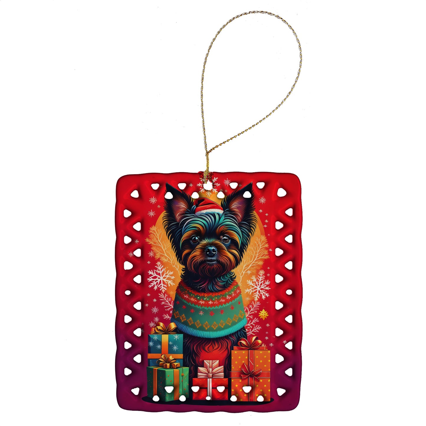 Affenpinscher Holiday Christmas Porcelain Ornament