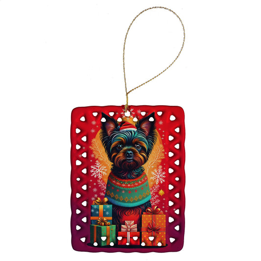Affenpinscher Holiday Christmas Porcelain Ornament