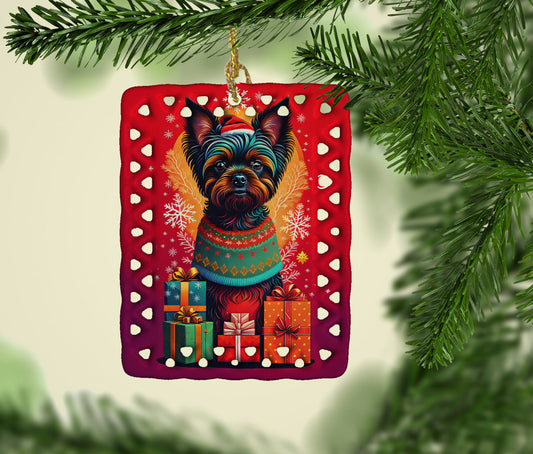 Affenpinscher Holiday Christmas Porcelain Ornament