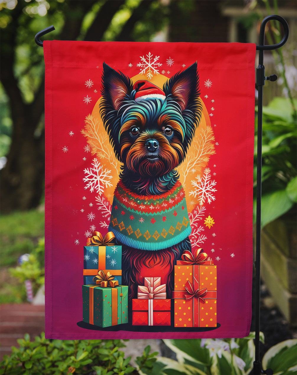 Affenpinscher Holiday Christmas Garden Flag – Outdoor Decorative Yard Flag