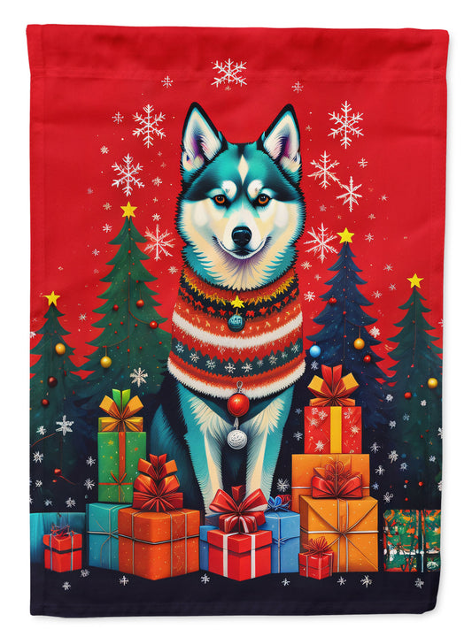Alaskan Klee Kai Holiday Christmas Garden Flag – Outdoor Decorative Yard Flag