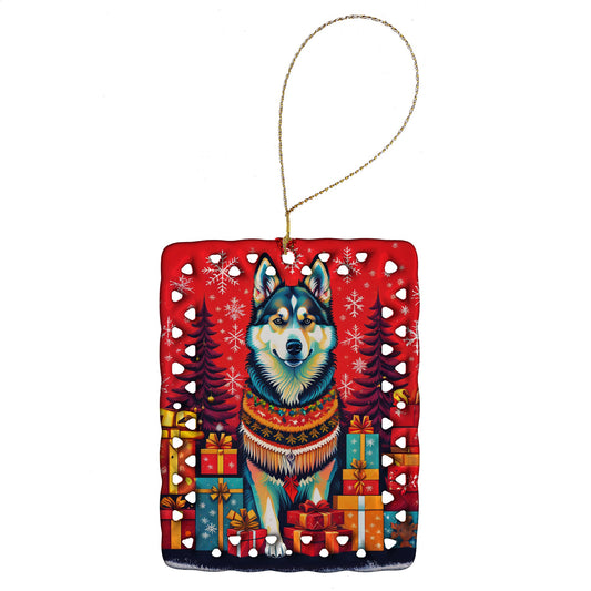 Alaskan Malamute Holiday Christmas Porcelain Ornament