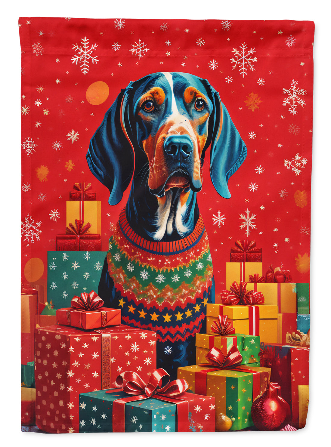 American English Coonhound Holiday Christmas Garden Flag – Outdoor Decorative Yard Flag