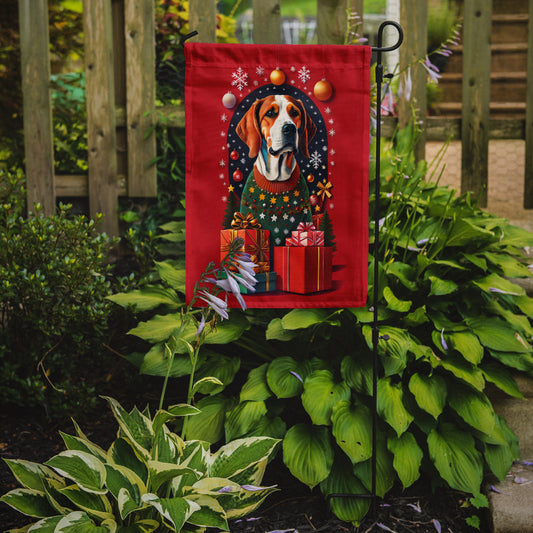 American Foxhound Dog Holiday Christmas Garden Flag – Outdoor Decorative Yard Flag