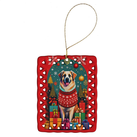 Anatolian Shepherd Dog Holiday Christmas Porcelain Ornament