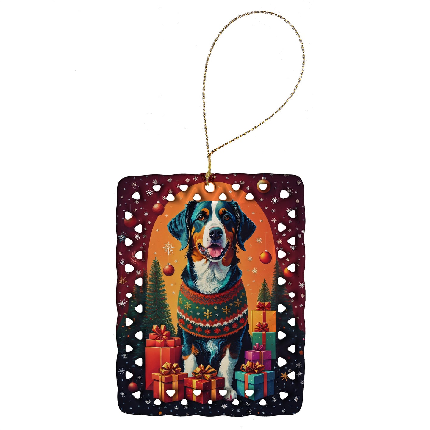 Appenzeller Sennenhund Holiday Christmas Porcelain Ornament