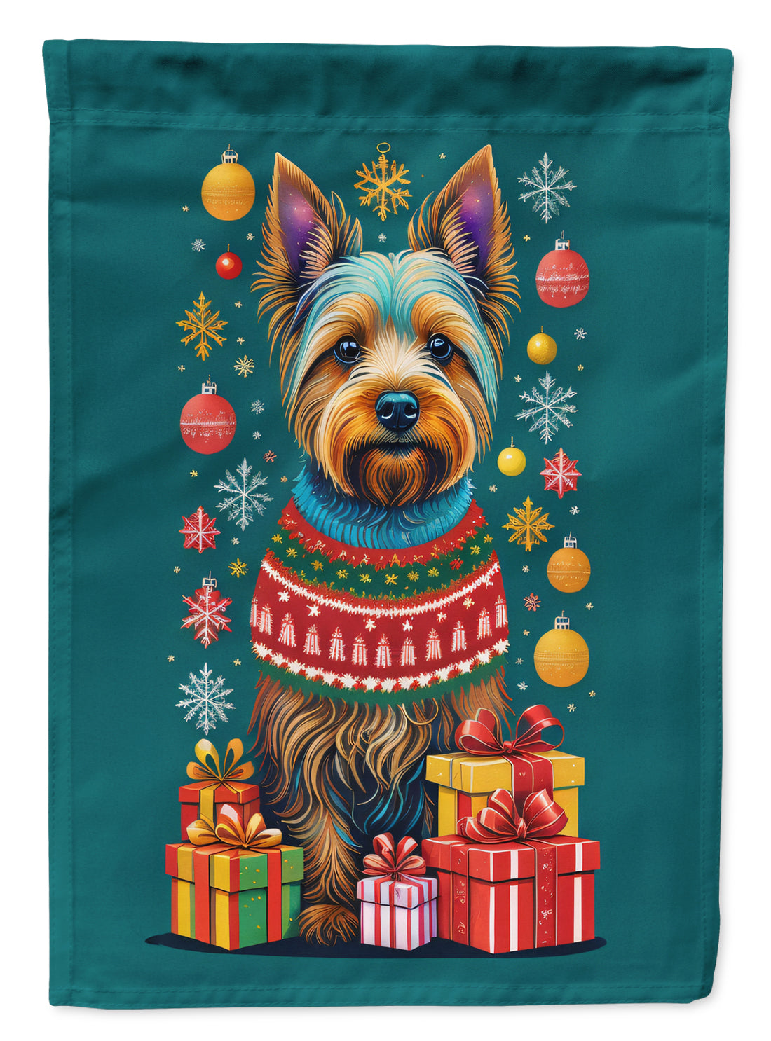 Australian Terrier Holiday Christmas Garden Flag – Outdoor Decorative Yard Flag