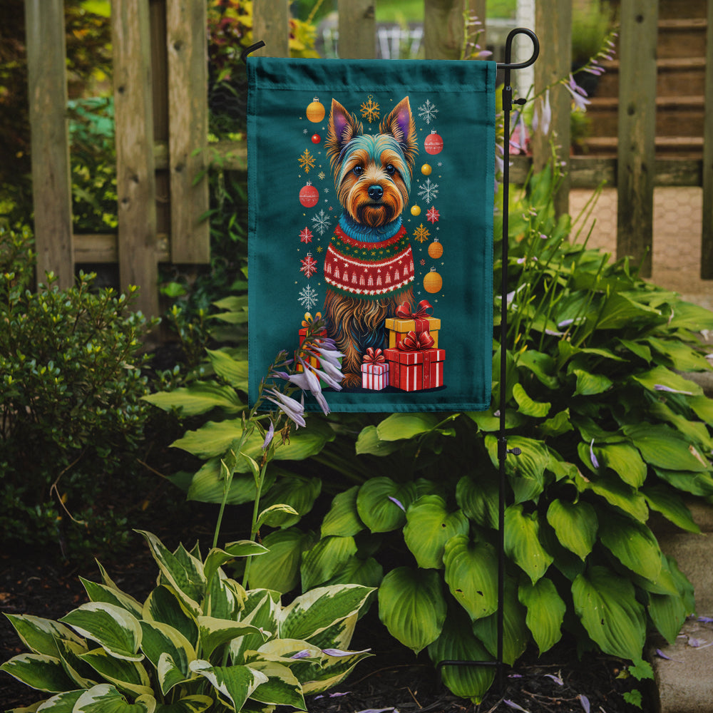 Australian Terrier Holiday Christmas Garden Flag – Outdoor Decorative Yard Flag