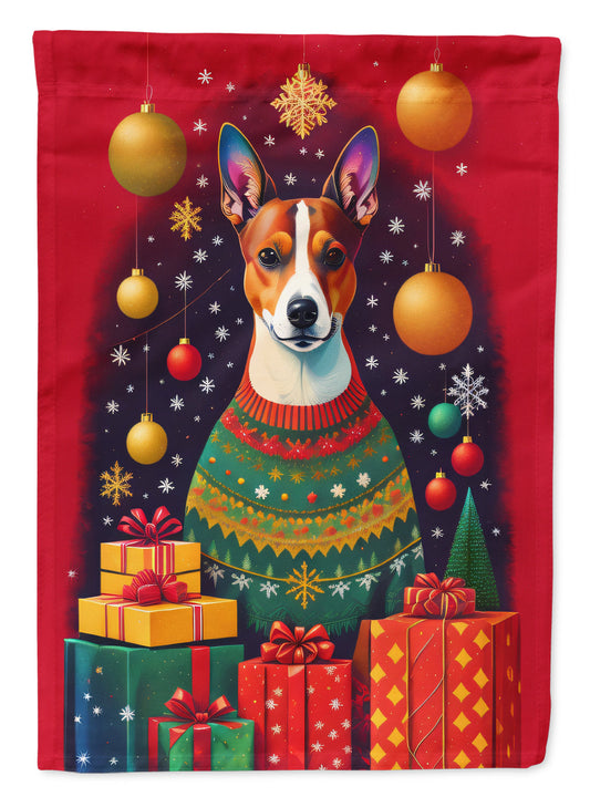 Basenji Holiday Christmas Garden Flag – Outdoor Decorative Yard Flag