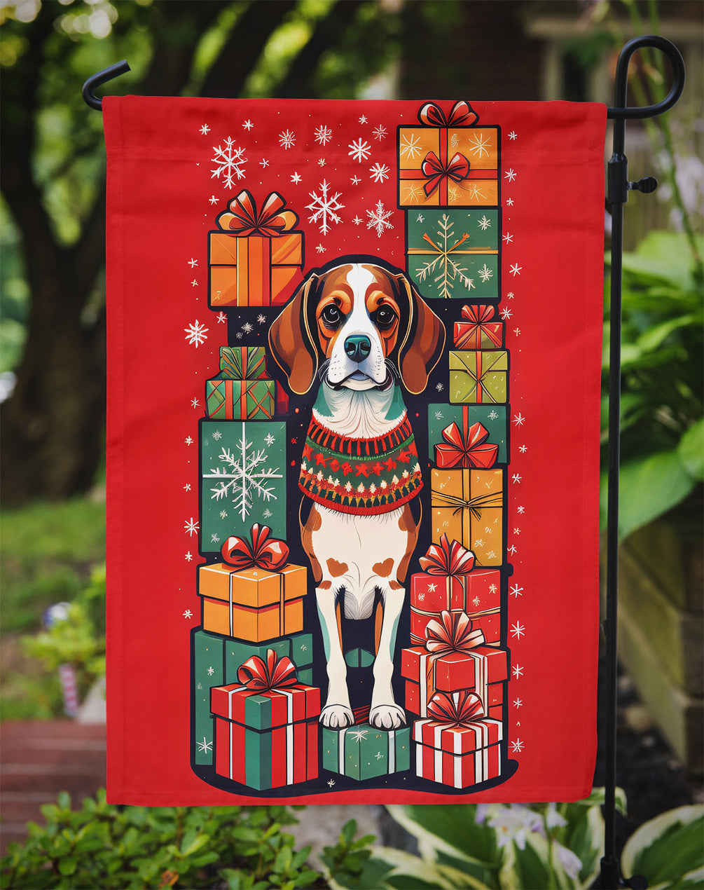 Beagle Holiday Christmas Garden Flag – Outdoor Decorative Yard Flag