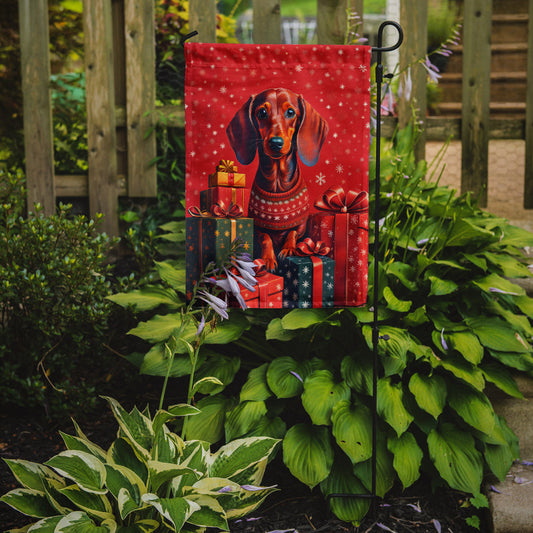 Dachshund Holiday Christmas Garden Flag – Outdoor Decorative Yard Flag