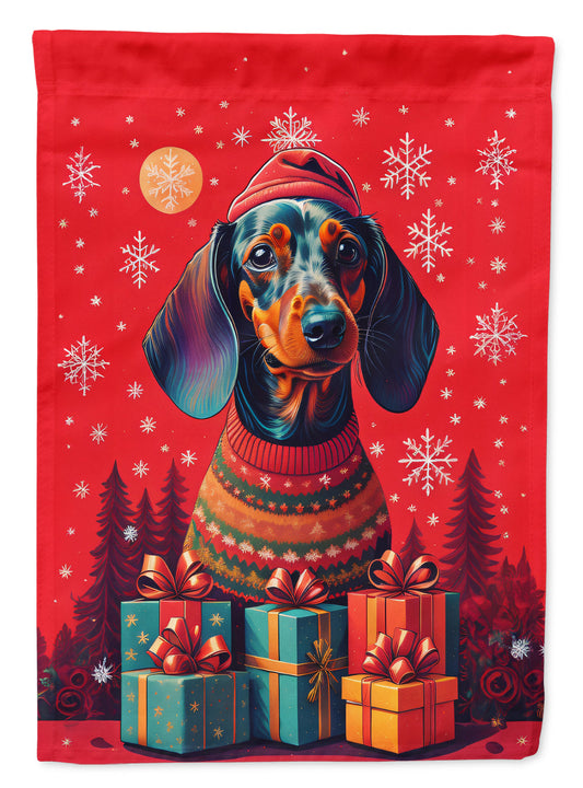 Dachshund Holiday Christmas House Flag