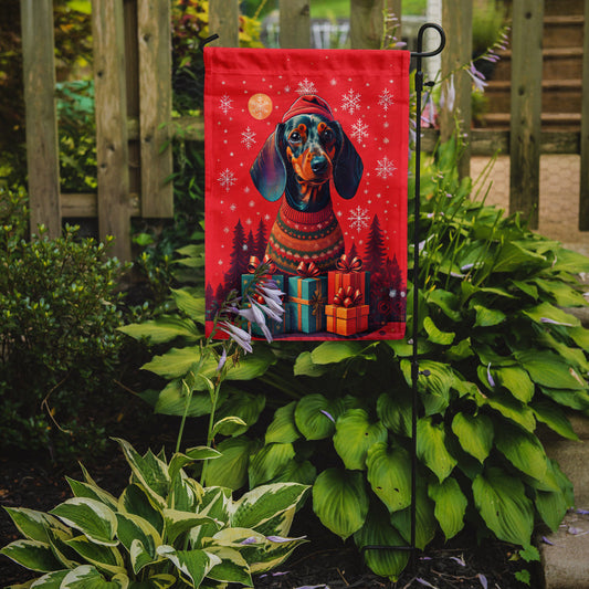 Dachshund Holiday Christmas Garden Flag – Outdoor Decorative Yard Flag