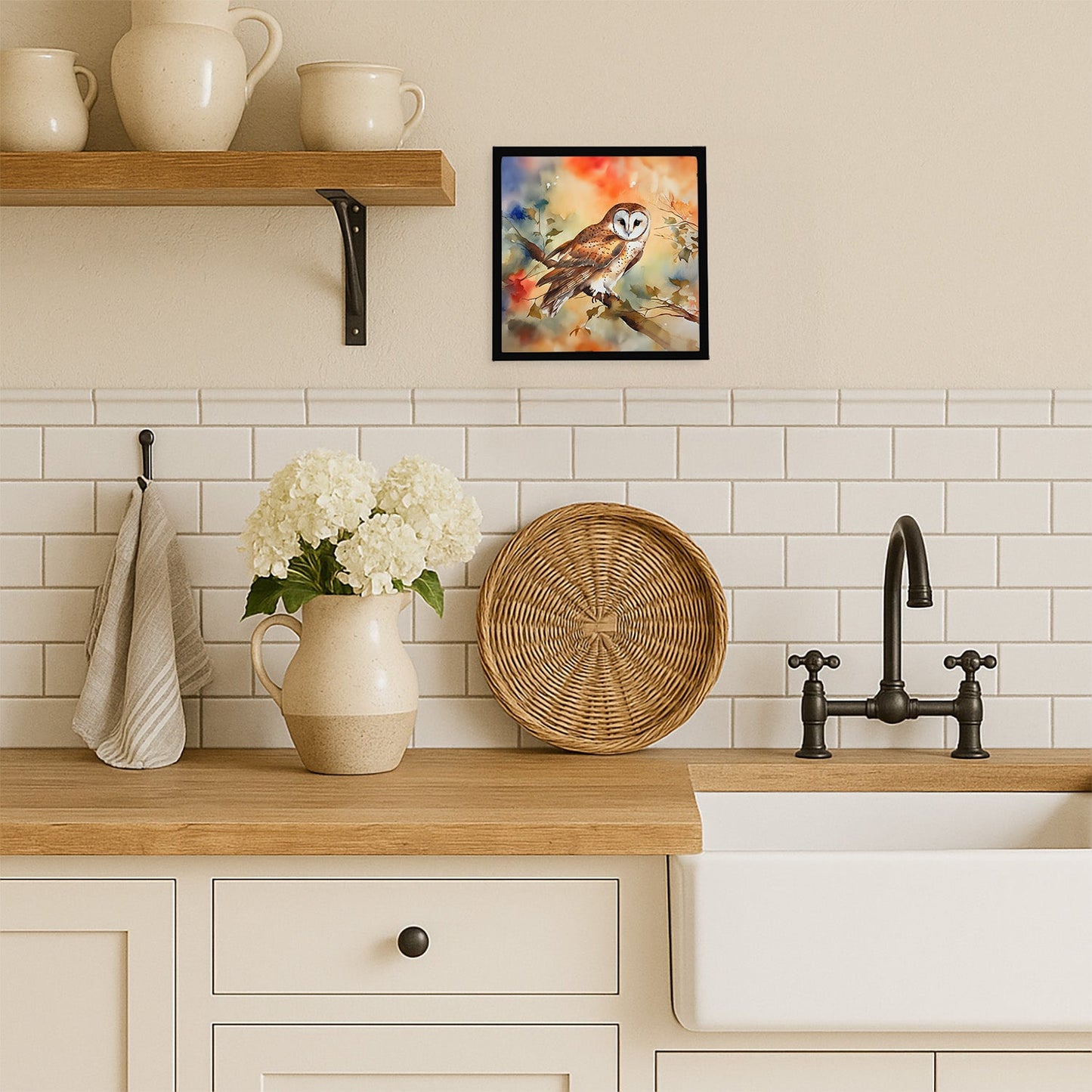 Barn Owl Framed Metal Print