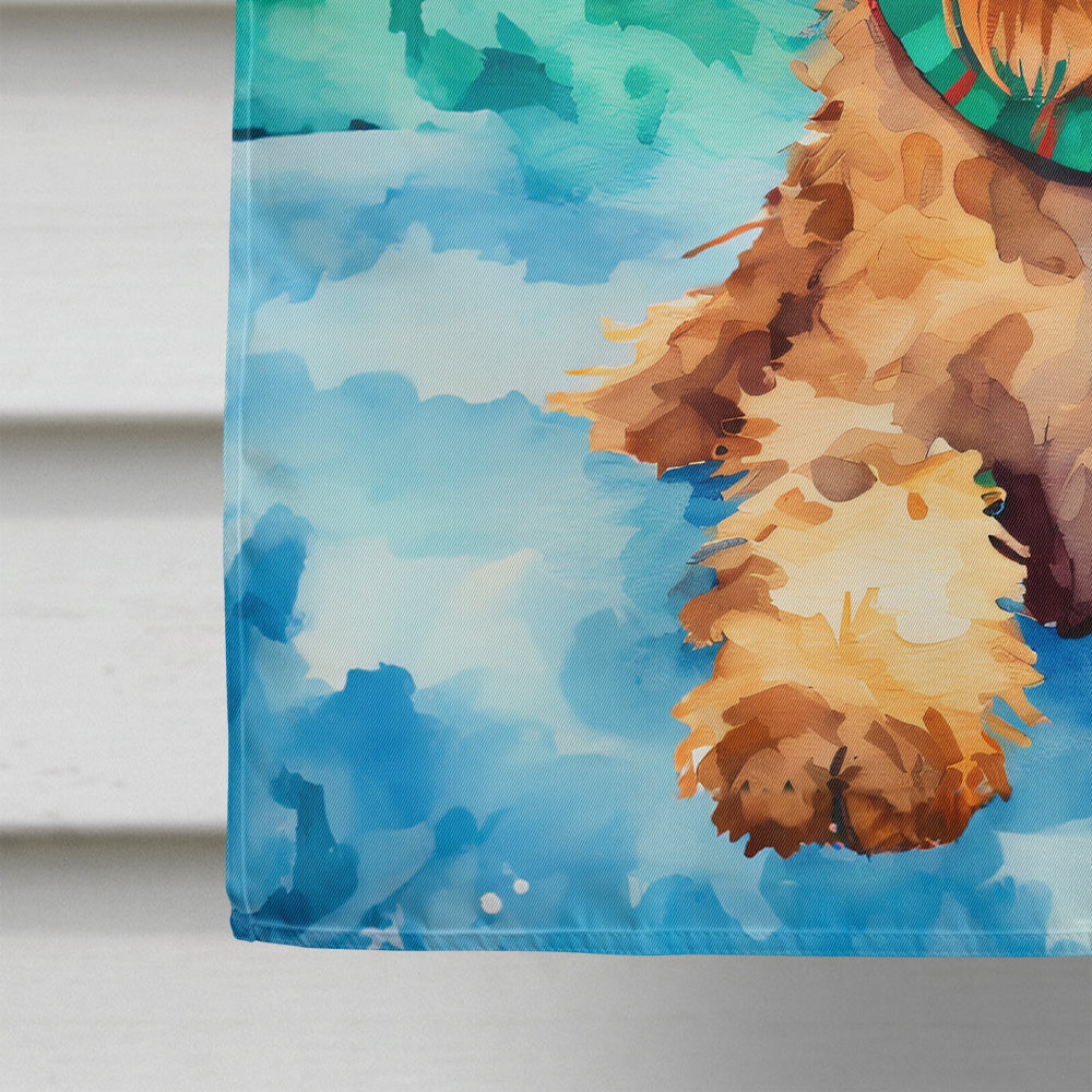 Airedale Terrier Christmas House Flag