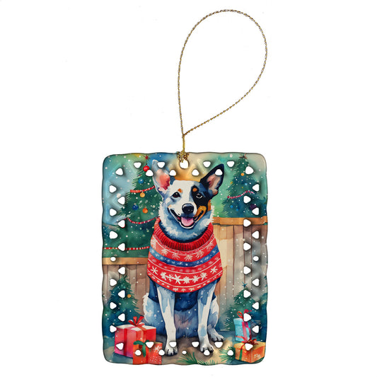 Australian Cattle Dog Christmas Porcelain Ornament