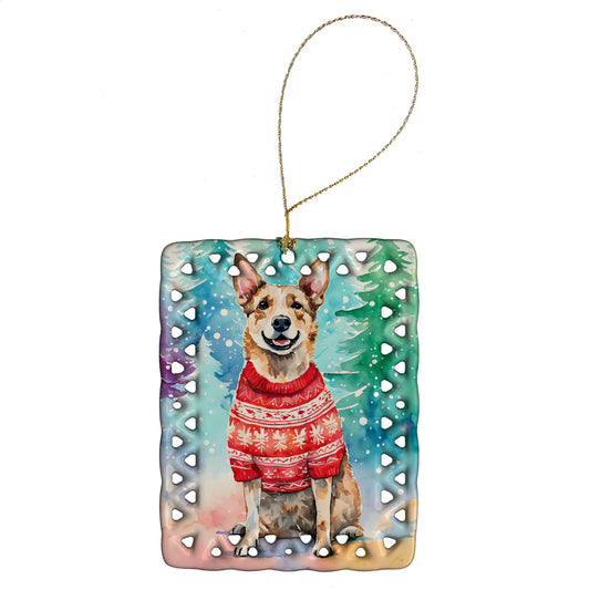 Australian Cattle Dog Christmas Porcelain Ornament