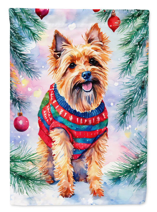 Australian Terrier Christmas Garden Flag – Cozy Dog Holiday Decor with Tree & Presents