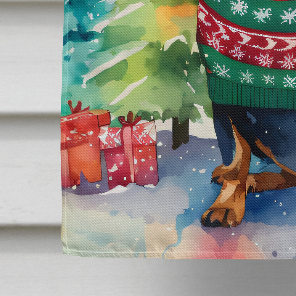 Dachshund Christmas House Flag