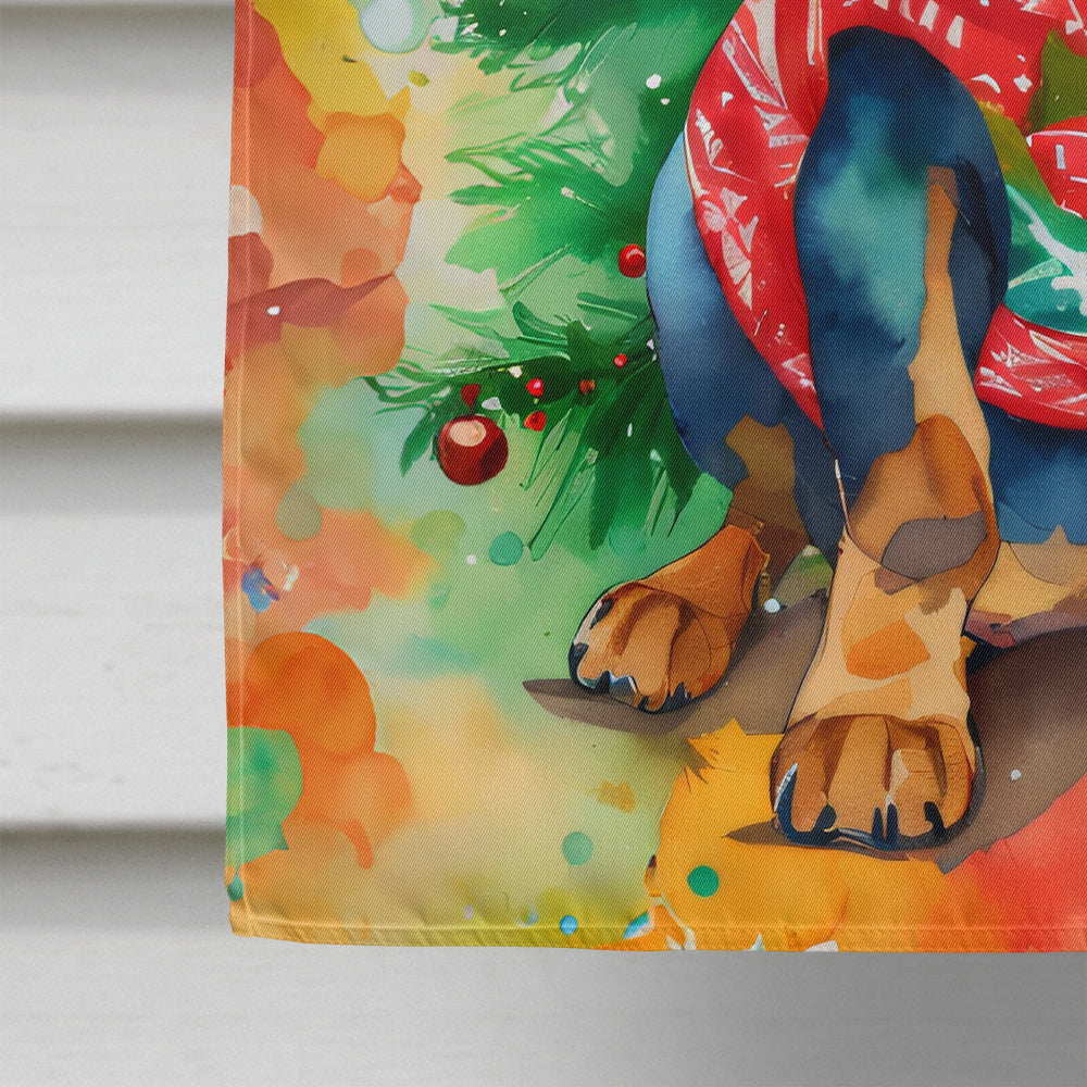 Dachshund Christmas House Flag