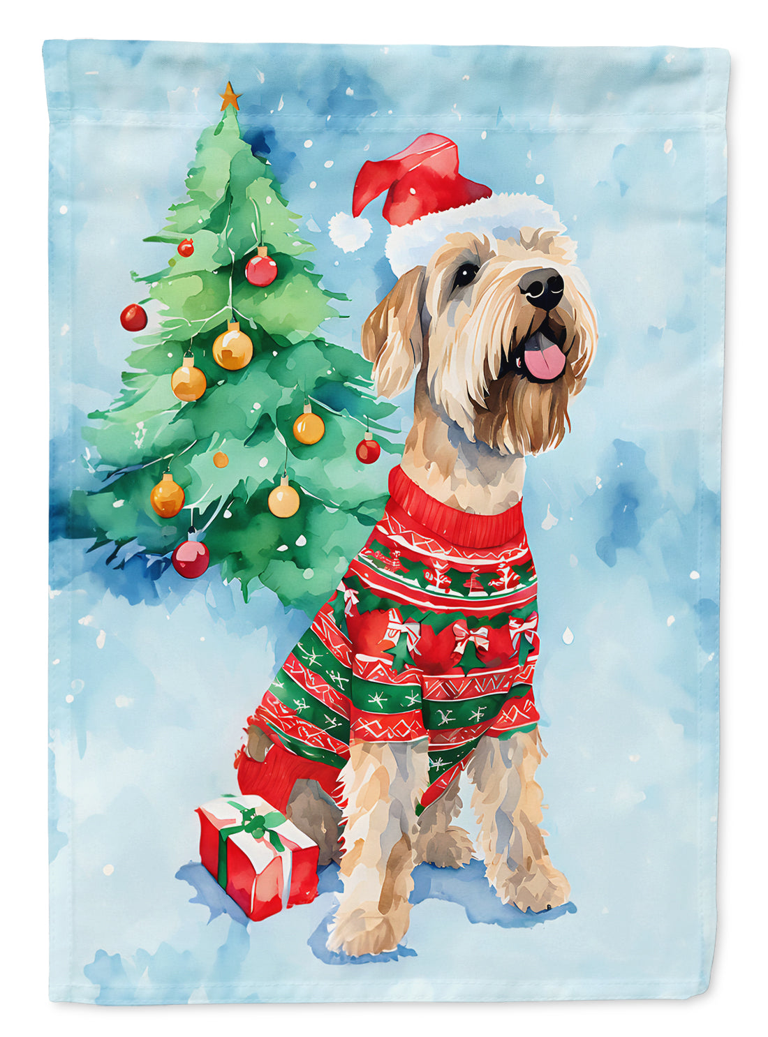 Wheaten Terrier Christmas House Flag
