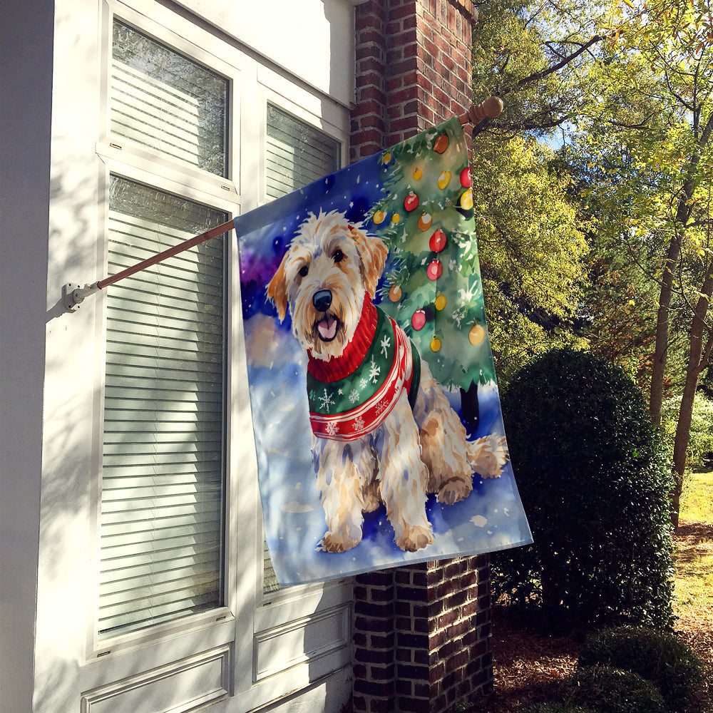 Wheaten Terrier Christmas House Flag